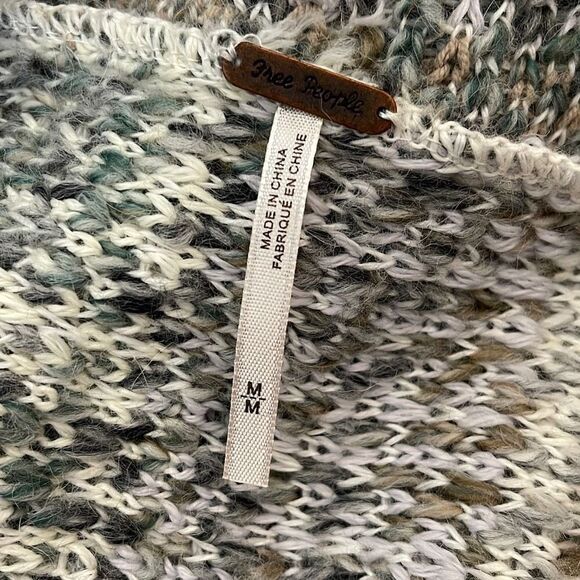 Free People Gray Birkenstock Tassel Fringe Sweater M - Picture 5 of 7